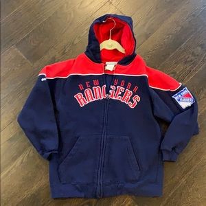 Rangers zip up hoodie youth med